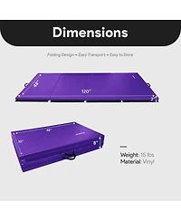 BalanceFrom Fitness GoGym 120x48in All Purpose Folding Gymnastics Mat, Purple