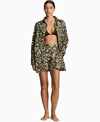 Lauren Ralph Women's Printed Shirt and Shorts, 2-Piece Set