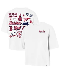 47 Brand Women's White Boston Red Sox Collage Script Reed City T-Shirt