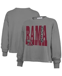 47 Brand Women's Gray Alabama Crimson Tide Stacked Sydney Long Sleeve T-Shirt
