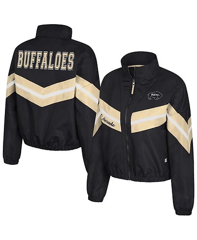 Colosseum Women's Black Colorado Buffaloes Thin Ice Full-Zip Windbreaker Jacket