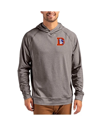 Cutter & Buck Men's Heather Gray Denver Broncos Adapt Historic Knit Raglan Pullover Hoodie