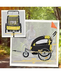 Aosom Elite Child/ Pet Three-Wheel Bicycle Cargo Trailer Blue