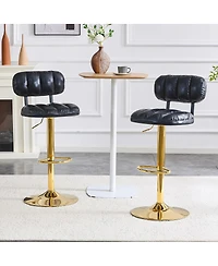 Streamdale Modern Adjustable Pu Leather Bar Stools (Set of 2)