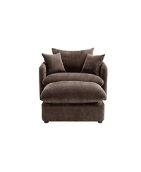 Streamdale Furniture Oversized Swivel Accent Chair with Ottoman & Pillows