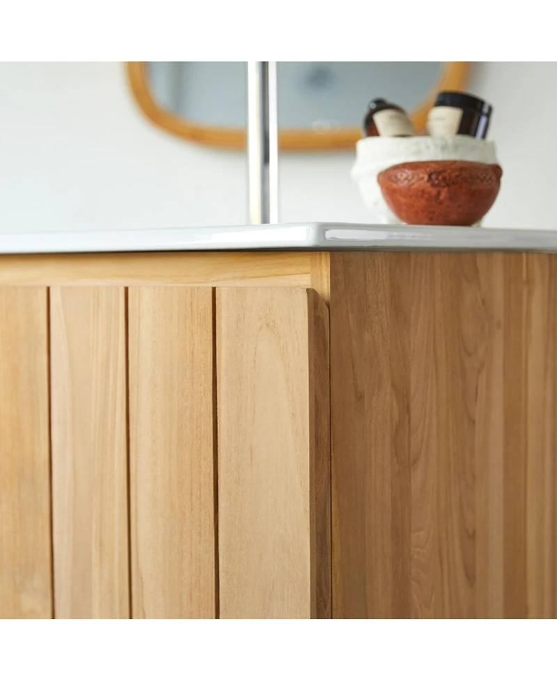 Tikamoon Teak and Ceramic Vanity Cabinet 80 cm Jill