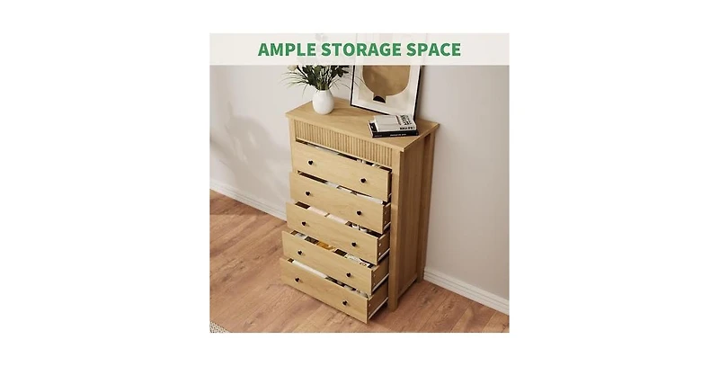 gaomon 5 Drawer Tall Dresser for Bedroom