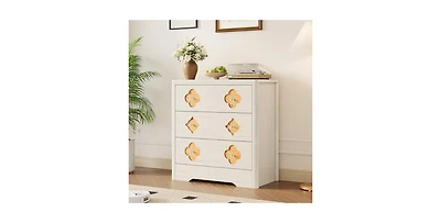 gaomon Dresser for Bedroom, Chest of Dressers 30.4" Tall Dresser for Closet with 3 Decorative Drawer Front Boho Night Stand Large Clothes Storage