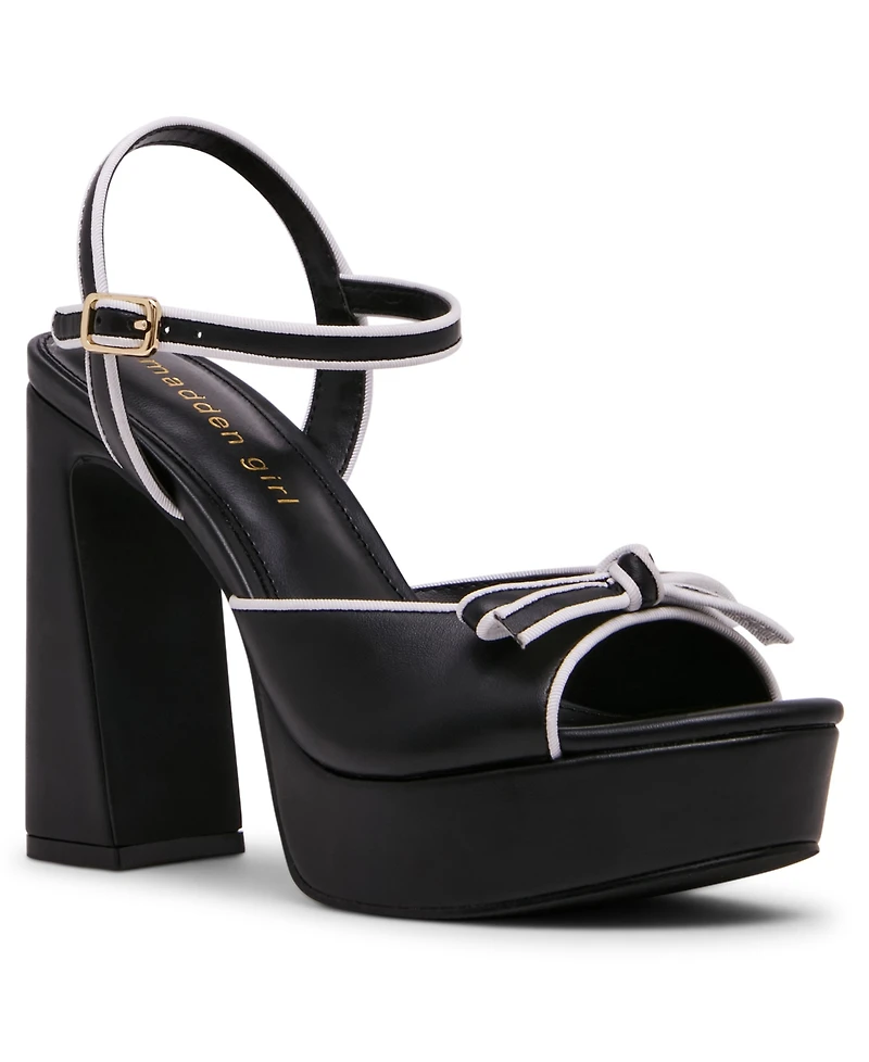 Madden Girl Women's Capture Bow-Embellished Platform Dress Sandals