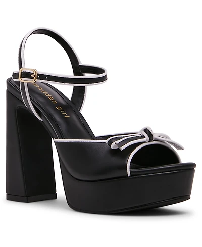 Madden Girl Women's Capture Bow-Embellished Platform Dress Sandals