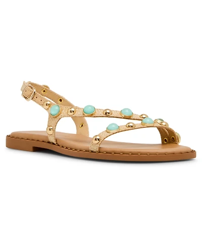 Madden Girl Women's Witty Embellished Strappy Flat Sandals