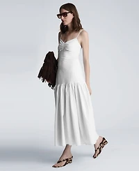 Kenneth Cole Women's Sweetheart Neck Bubble Flounce Midi Dress