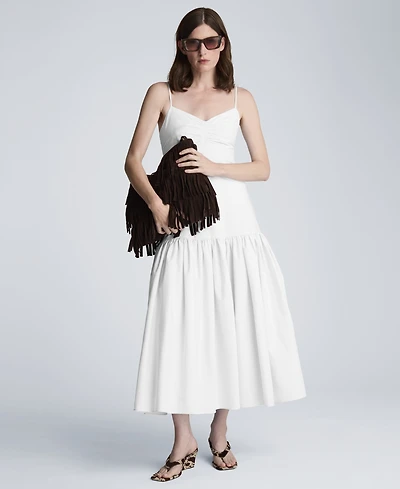 Kenneth Cole Women's Sweetheart Neck Bubble Flounce Midi Dress