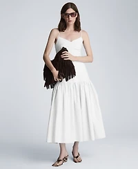 Kenneth Cole Women's Sweetheart Neck Bubble Flounce Midi Dress