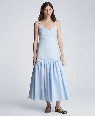 Kenneth Cole Women's Sweetheart Neck Bubble Flounce Midi Dress