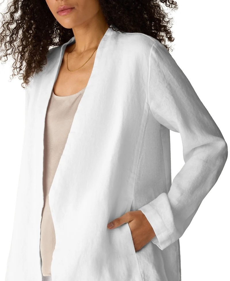 Eileen Fisher Women's Asymmetrical High Collar Cut-Away Jacket