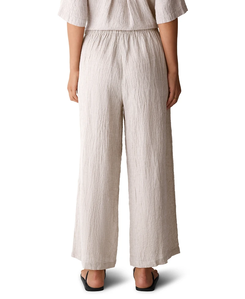Eileen Fisher Women's Seersucker Stripe Drawstring Pants