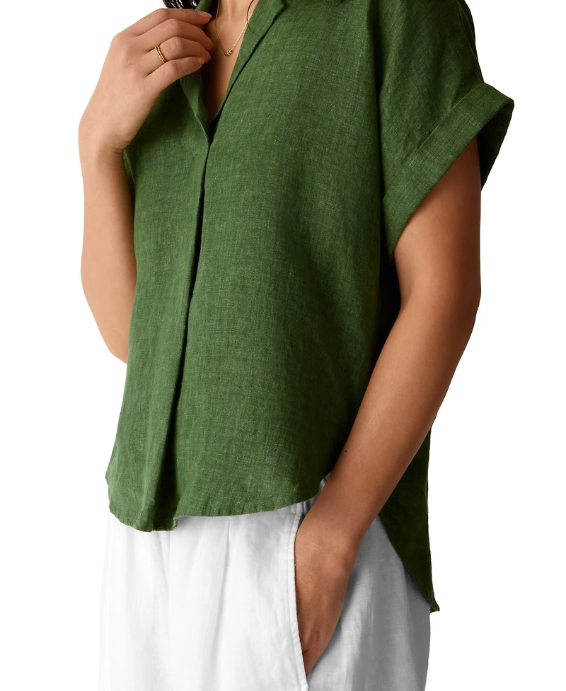 Eileen Fisher Women's Notch Collar Top