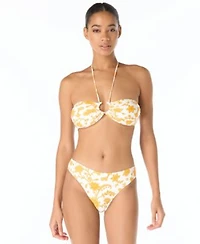 Michael Kors Bandeau Bikini Top High Leg Bottoms
