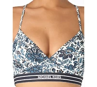 Michael Kors Women's V-Neck Cross Back Bikini Top