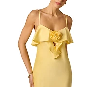 Stretch Satin Long Dress