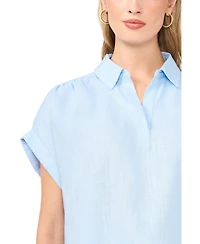 1.state Women's Collared Neck Short-Sleeve Blouse