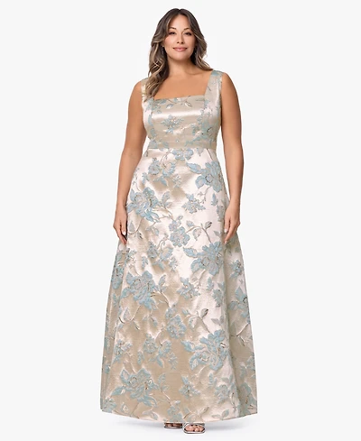 Xscape Plus Sleeveless Square Neck Long Dress