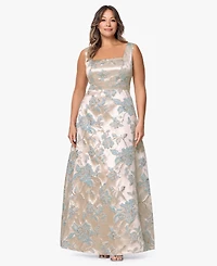 Xscape Plus Sleeveless Square Neck Long Dress