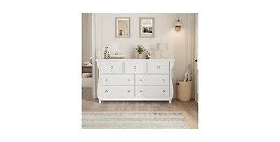 gaomon Dresser for Bedroom, Modern Wood 7 Drawer Dresser with Ring Pull Handles