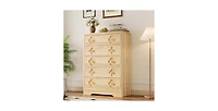 gaomon 5 Drawer Tall Dresser for Bedroom, 45'' Boho Chest of Drawers