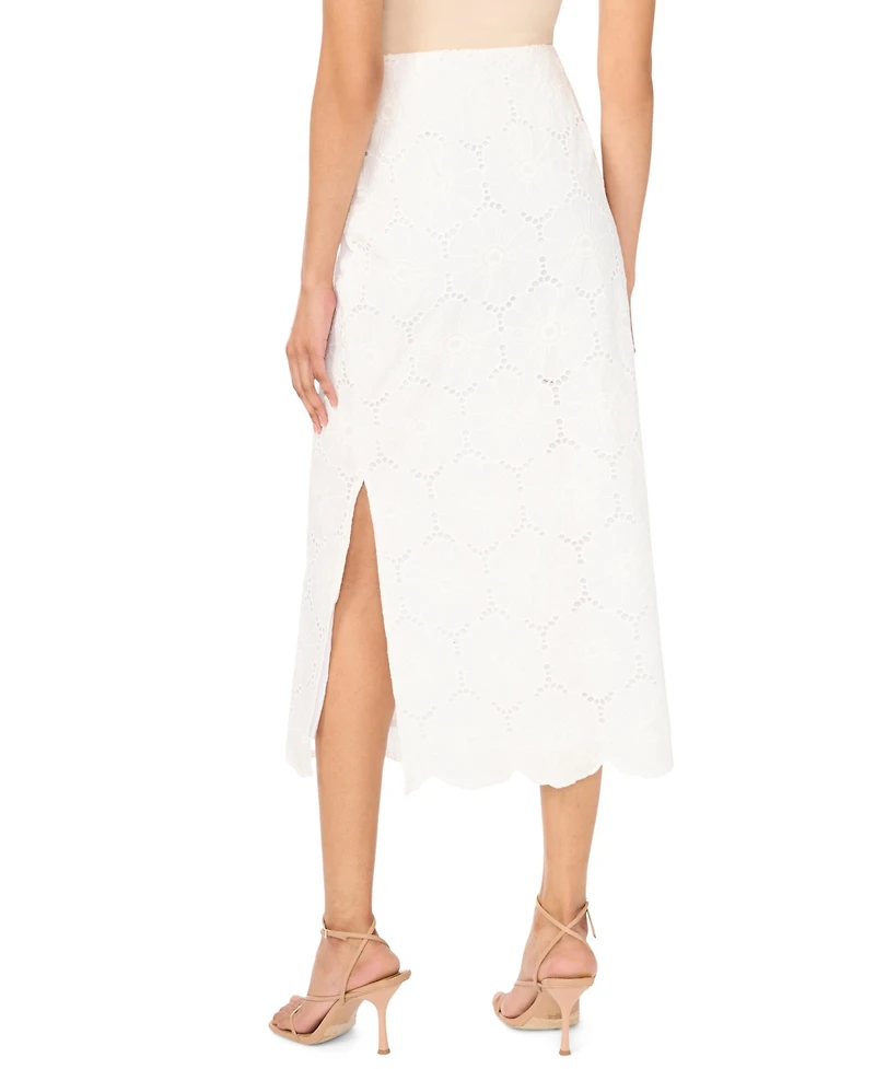 Vince Camuto Women's Scalloped Hem Midi Skirt