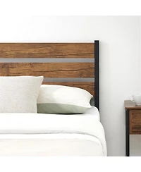 gaomon Queen Bed Frame With Wood Headboard Strong Wooden Slats Under Bed Storage Quiet Design No Box Spring Space Saver