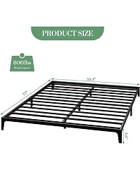 gaomon 6 Inch Full Metal Platform Bed Frame Modern Design Steel Slats Noise Free Easy Assembly No Box Spring Matte