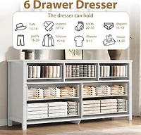 gaomon 7-Drawer Dresser with Gold Handles, Wood Chest of Drawers for Bedroom, Closet, Living Room & Hallway