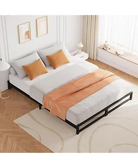gaomon Full Metal Platform Bed Frame Steel Slats 6 Inch Tall Mattress Foundation Easy Assembly No Box Spring
