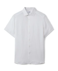 Reiss Men's Slim Fit Linen Button-Through Shirt