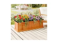 Slickblue Fir Wood Planter Box with Drainage Holes and Liner