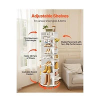 Slickblue 7-Tier Rotating Shoe Rack with Adjustable Shelves