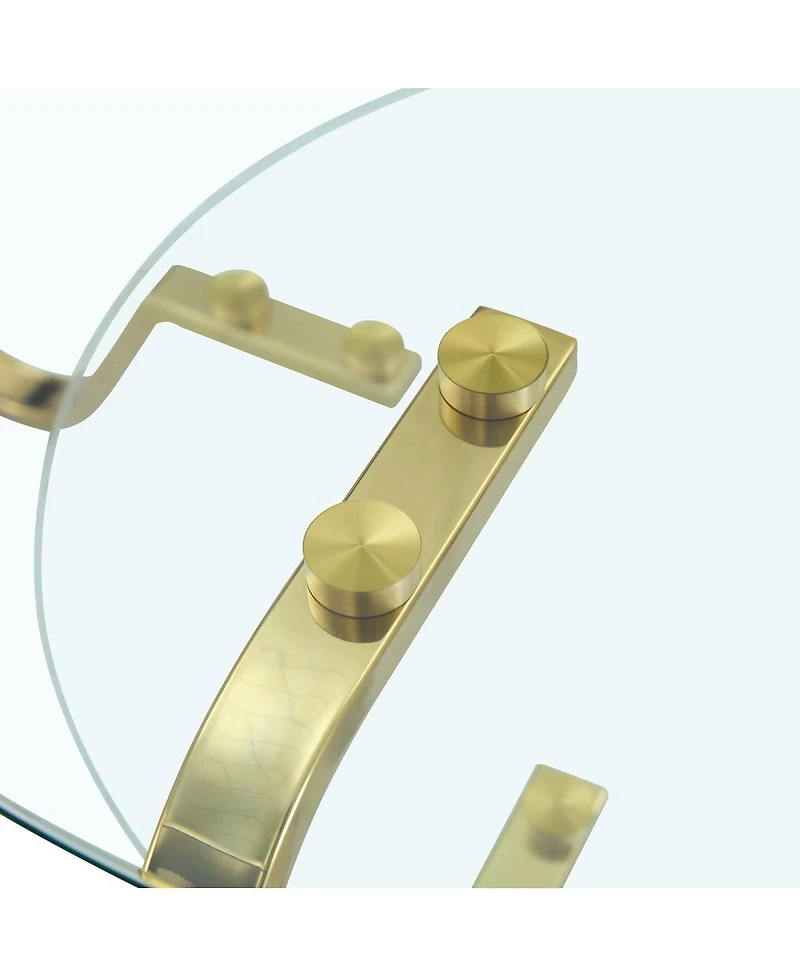 Streamdale Furniture Retro minimalist metal frame glass coffee table, 31.5