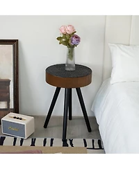 Streamdale Furniture 15.7" Round Side Table - Modern Accent Nightstand for Compact Spaces