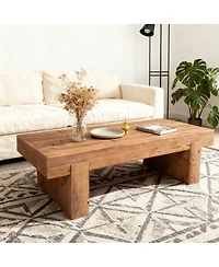 Streamdale Furniture Solid Wood Coffee Table: Modern Minimalist & Rustic Style