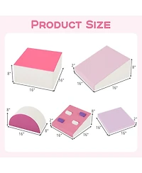 Mecale 6-Piece Soft Toddler Play Set with Climbing Triangle, Ramp & Safe Foam Design for Active Play