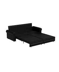 Streamdale Furniture Chesterfield Pull Out Sofa Bed, Faux Leather Convertible Sleeper