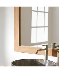 Tikamoon Solid Teak Wood Mirror 90x70 Wall Hanging Bathroom Living Room