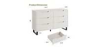 gaomon 6 Dresser for Bedroom, 47.2 in Wide Dresser, Freestanding Vertical Drawer Cabinet