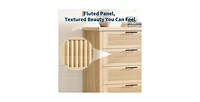 gaomon Fluted Dresser for Bedroom with 5 Drawers, 42.9 in Tall Chest of Large Drawers with Large Clothes Storage Cabinet
