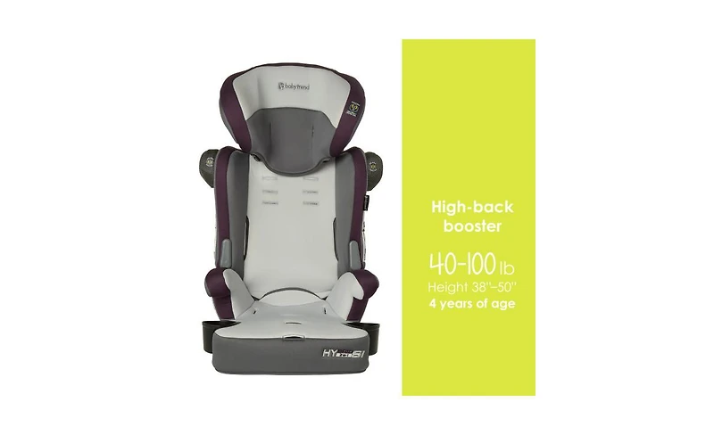Baby Trend Kids Trend Hybrid Si 3-in-1 Combination Booster Car Seat with Side Impact Protection - Dash Plum