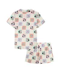 Minnie Mouse Girls' 2T-4T Printed Short-Sleeve Top and Shorts, 2-Piece Set