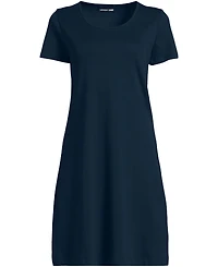 Lands' End Plus Cotton Short Sleeve Knee Length Nightgown