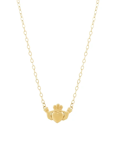 Macy's Claddagh Pendant Necklace in 10k Yellow Gold